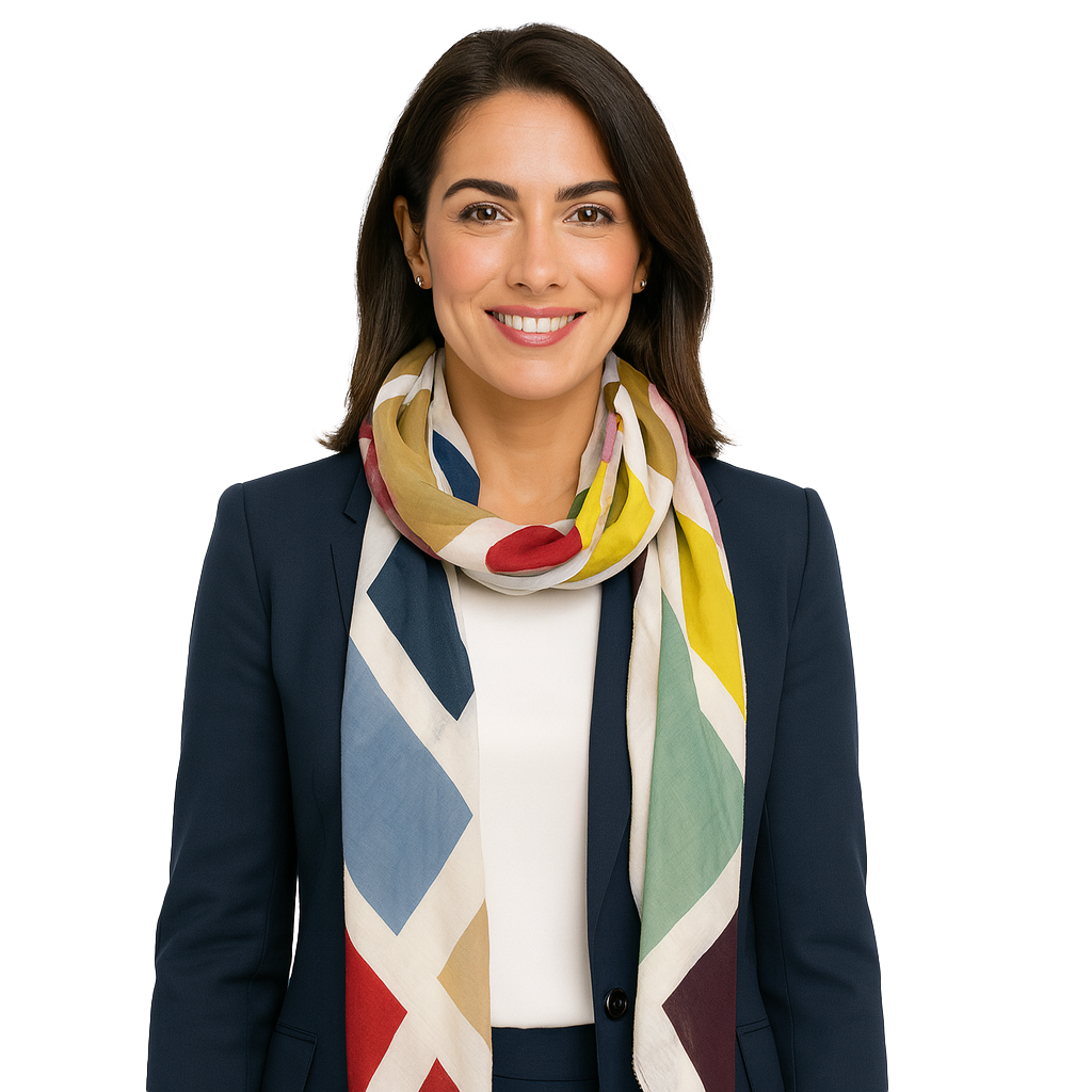 Italian Color Block Scarf — Blue Pacific