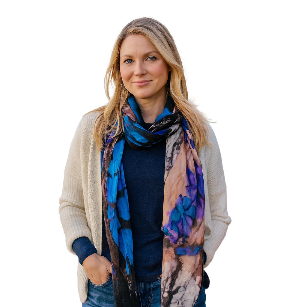 Butterflies Scarf (Cobalt)
