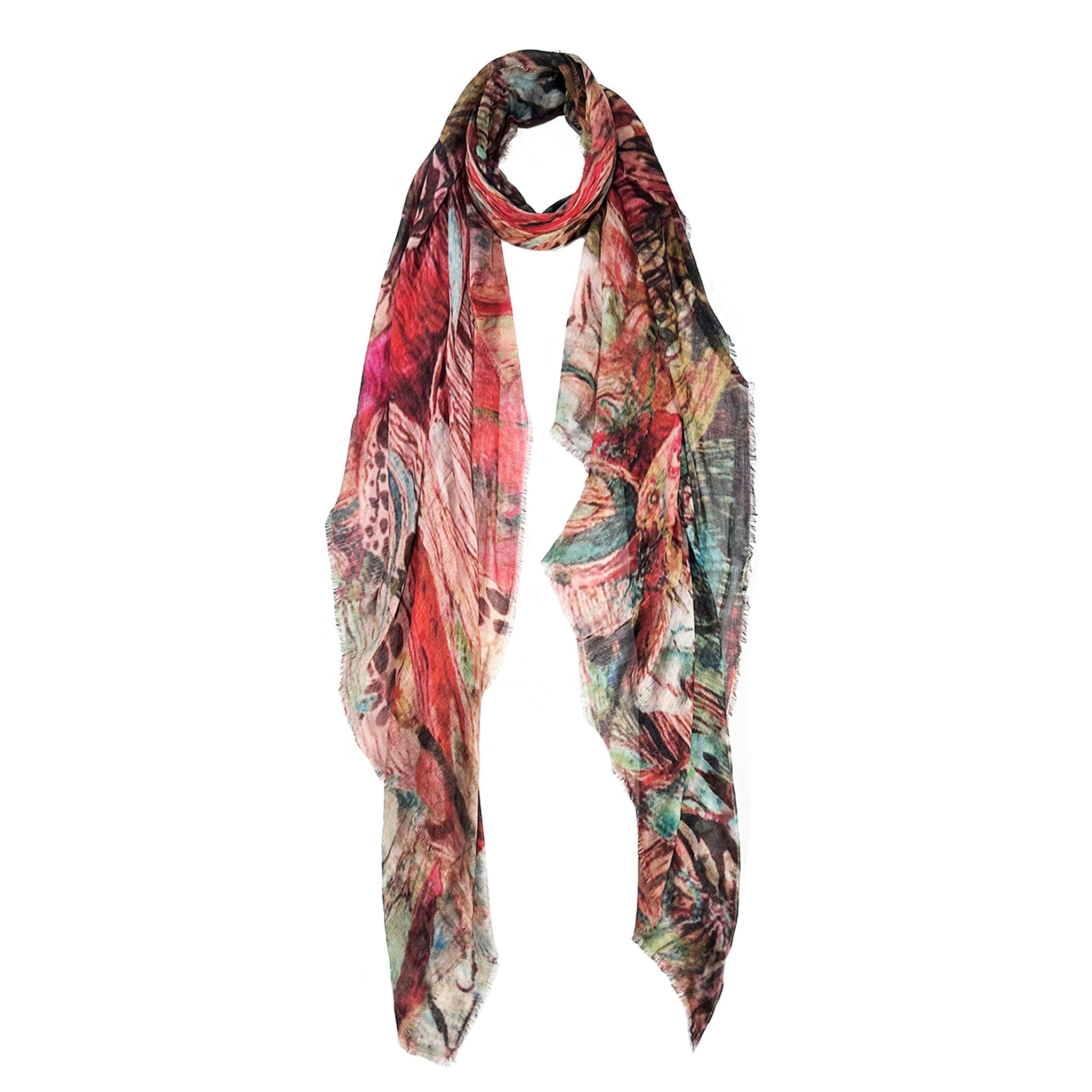 Butterflies Scarf (Dusty Rose) — Blue Pacific — view 3