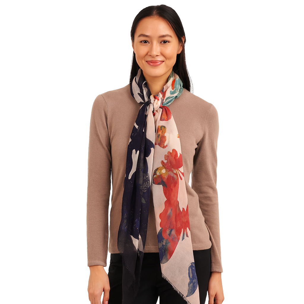 Butterflies Scarf (Denim)