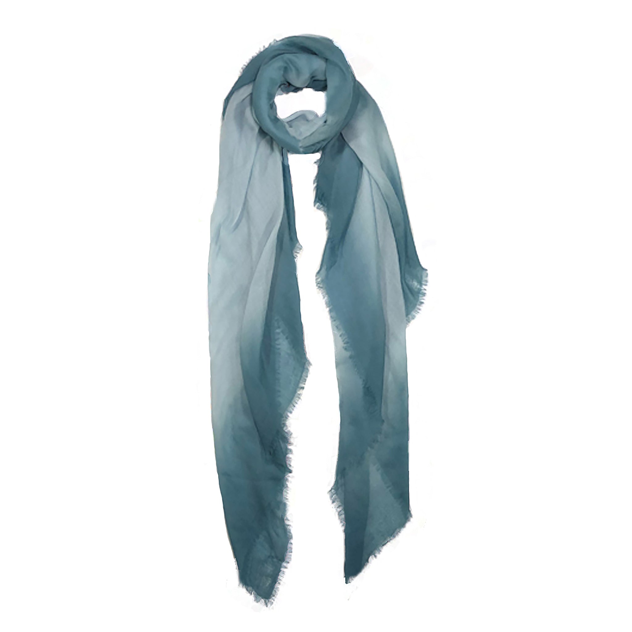 Classic Cashmere Scarf — Blue Pacific — view 12