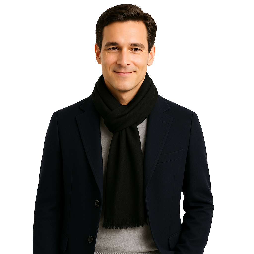 Classic Cashmere Scarf — Blue Pacific — view 5