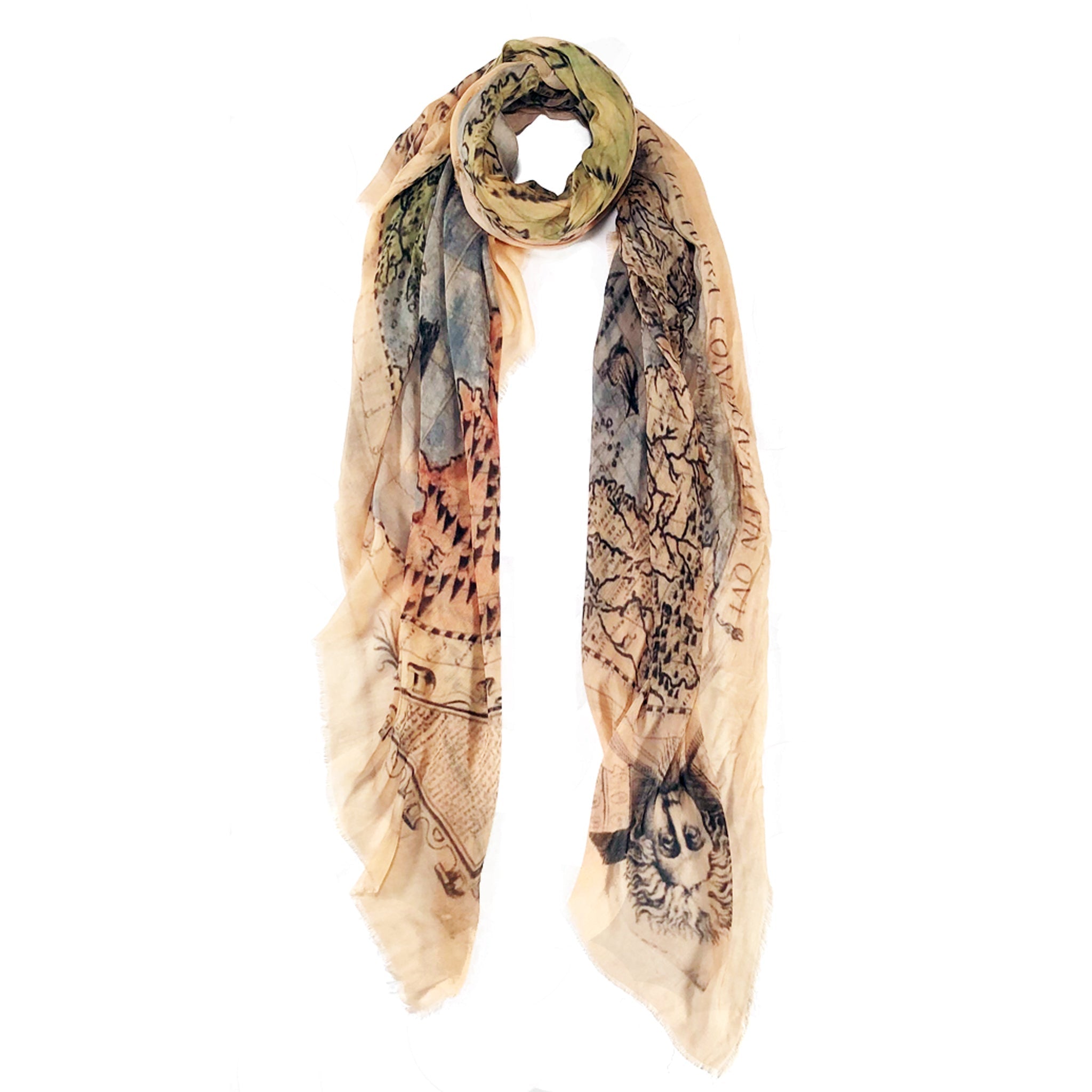 Cherubs World Map Scarf — Blue Pacific — view 3