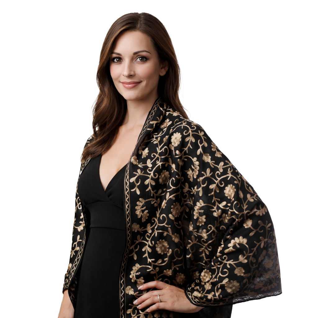 Flowered Embroidery Scarves