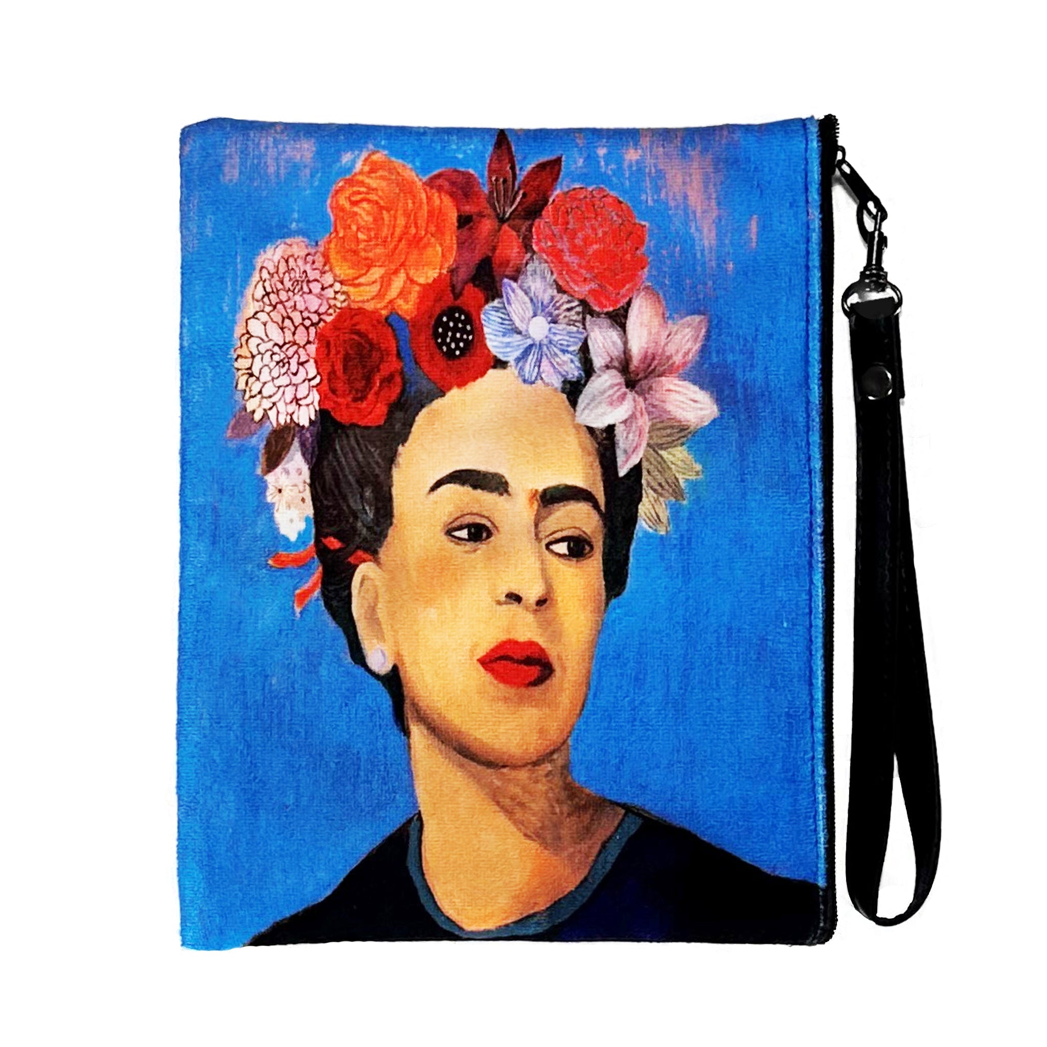 Frida - Blue Faux Suede Wristlet