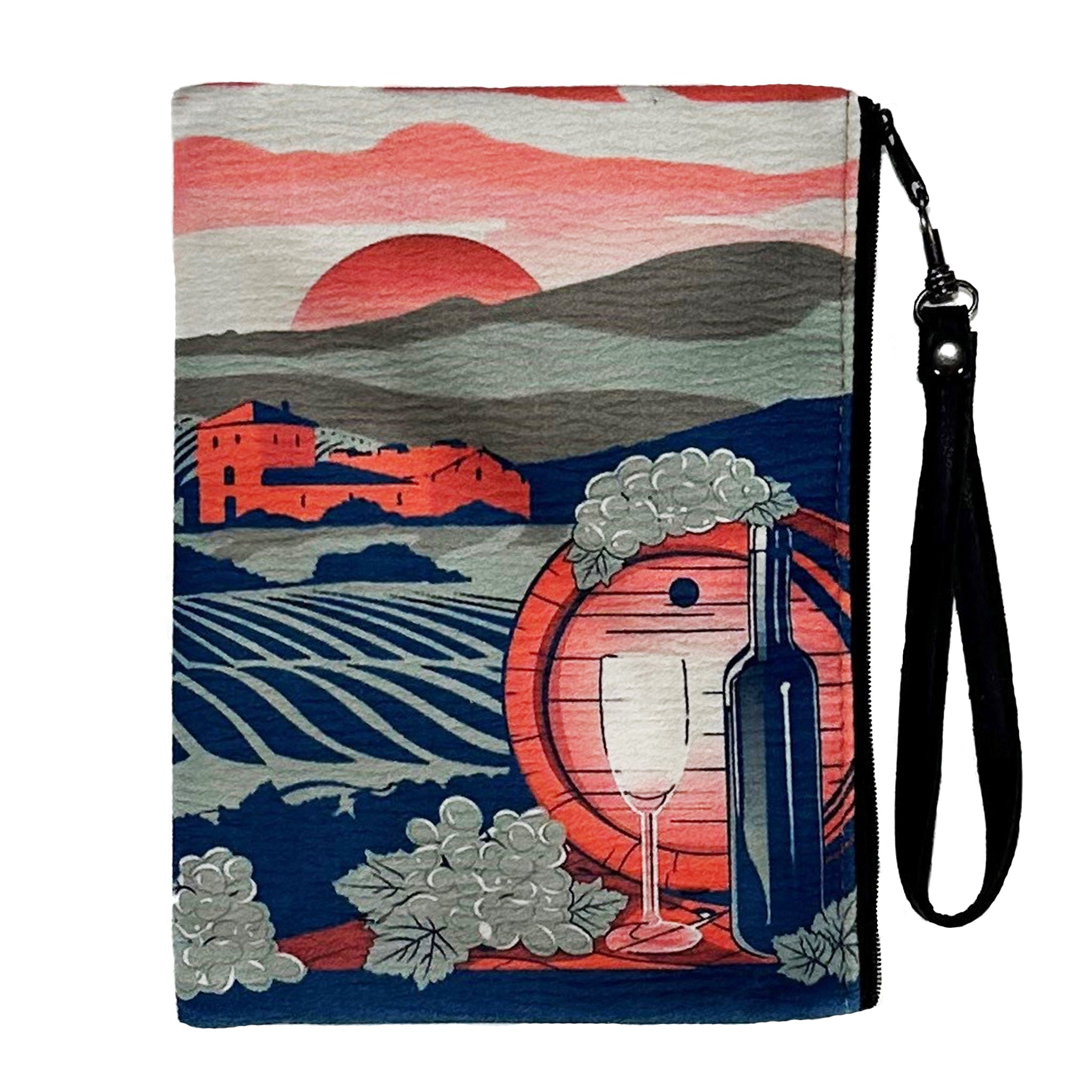 Napa Faux Suede Wristlet — Blue Pacific