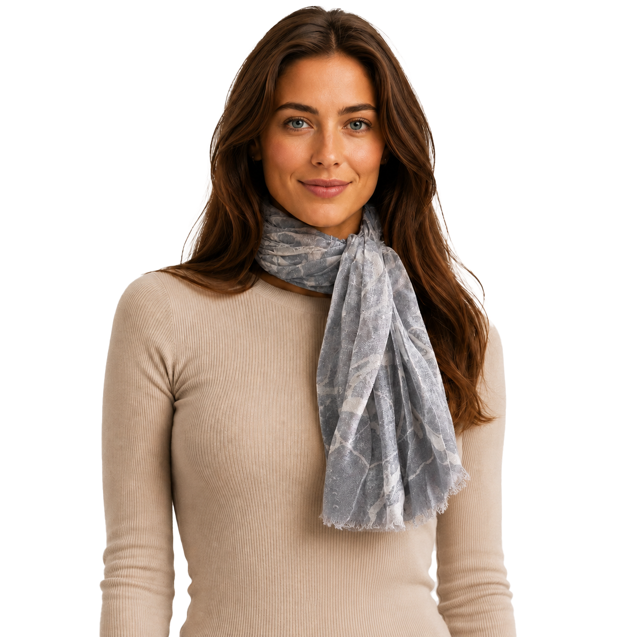 Floral Fade Neckerchief - Platinum