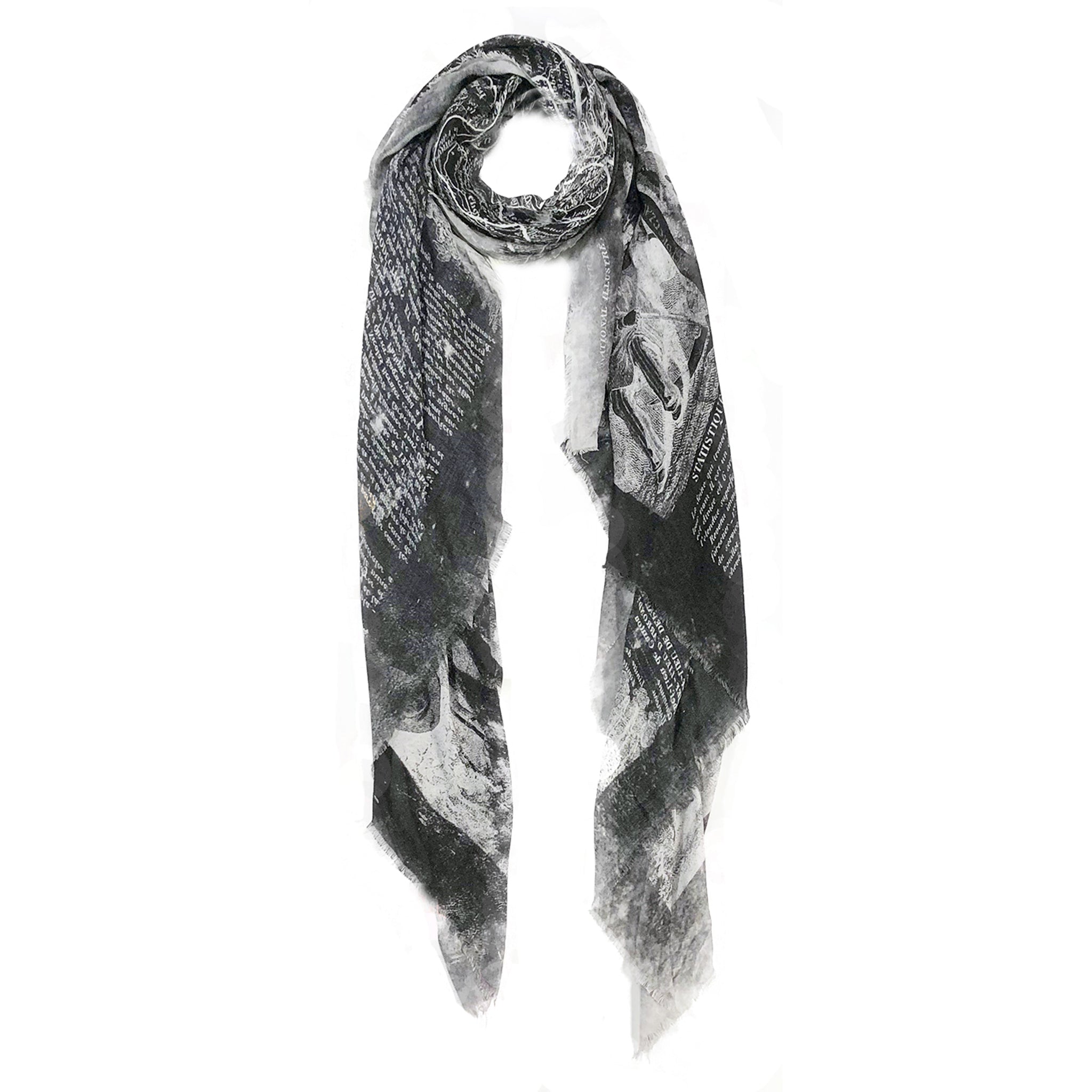 Vintage Paris Map Scarf — Blue Pacific — view 3