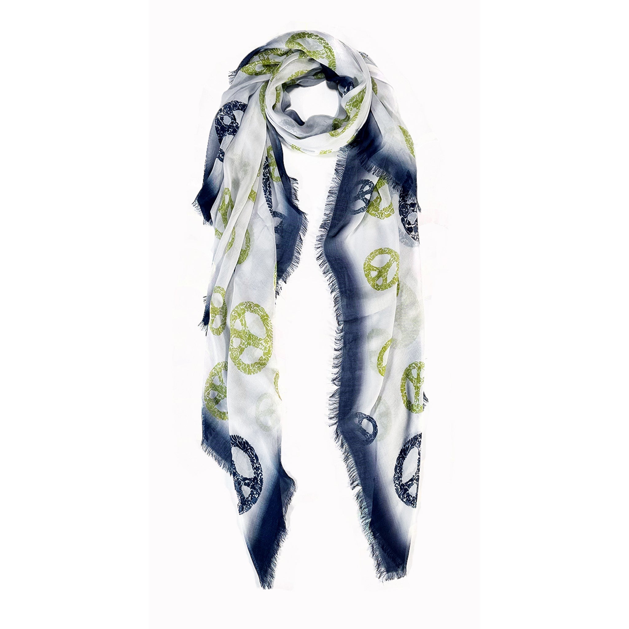 Vintage Peace Scarf — Blue Pacific — view 6
