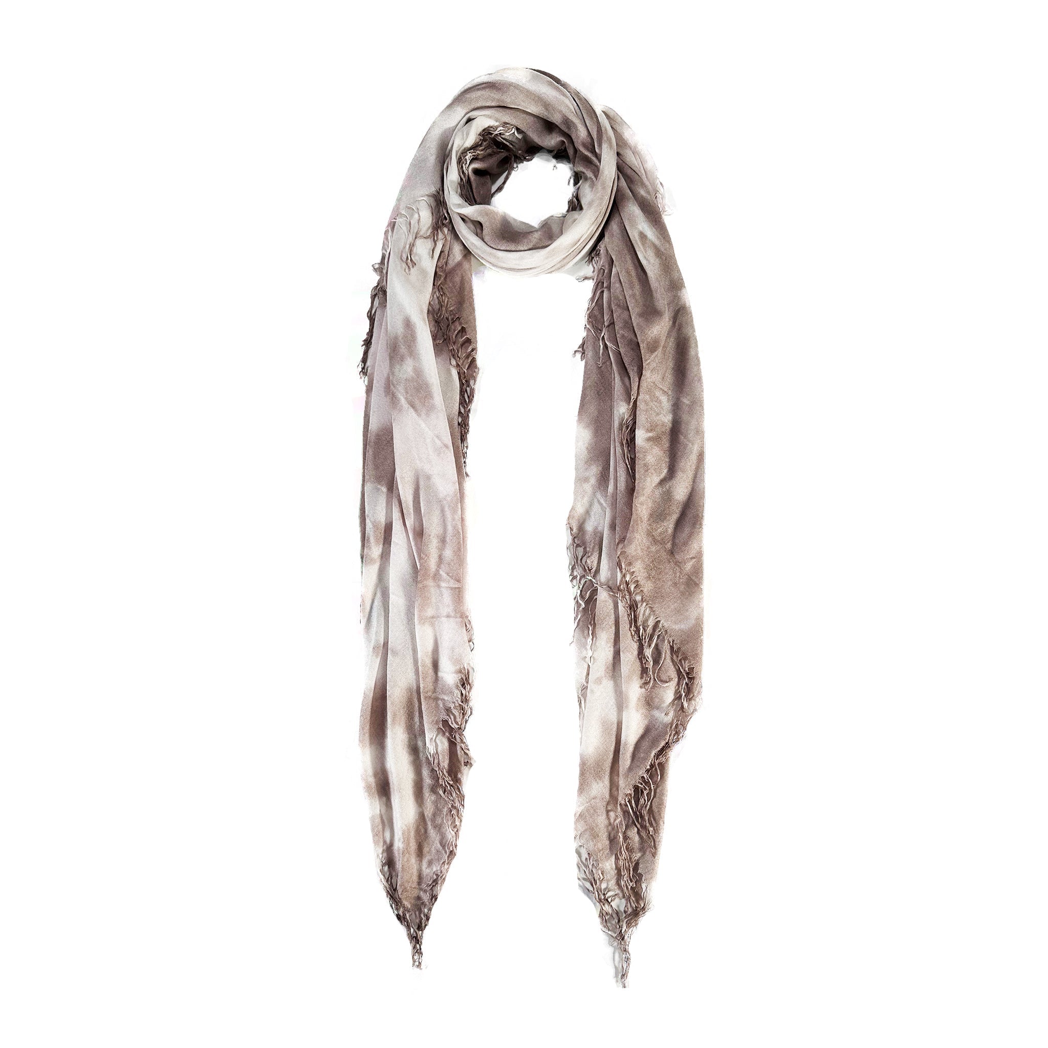 Cashmere Blend Cloud Tie Dye Scarf — Blue Pacific — view 6