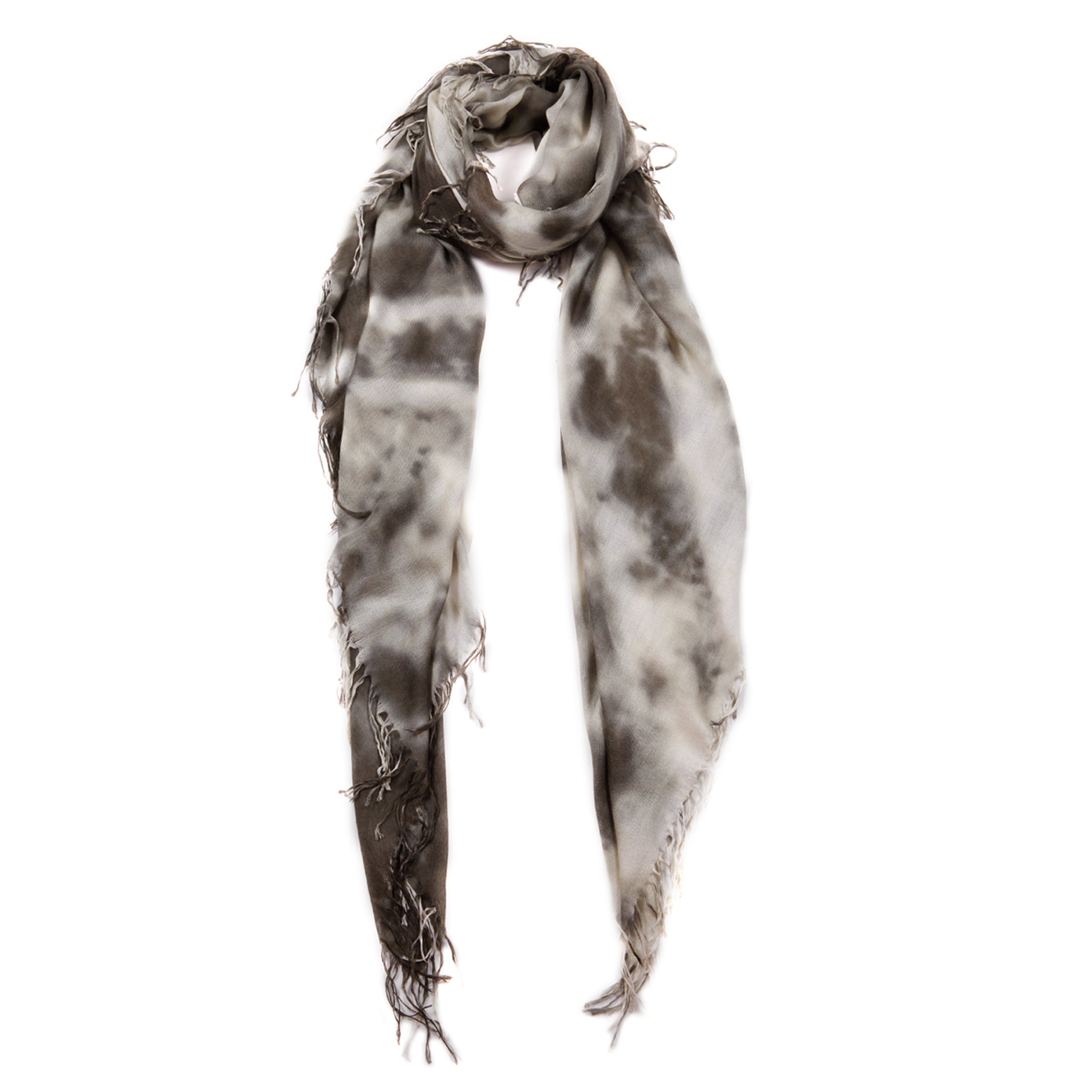 Cashmere Blend Cloud Tie Dye Scarf — Blue Pacific — view 14