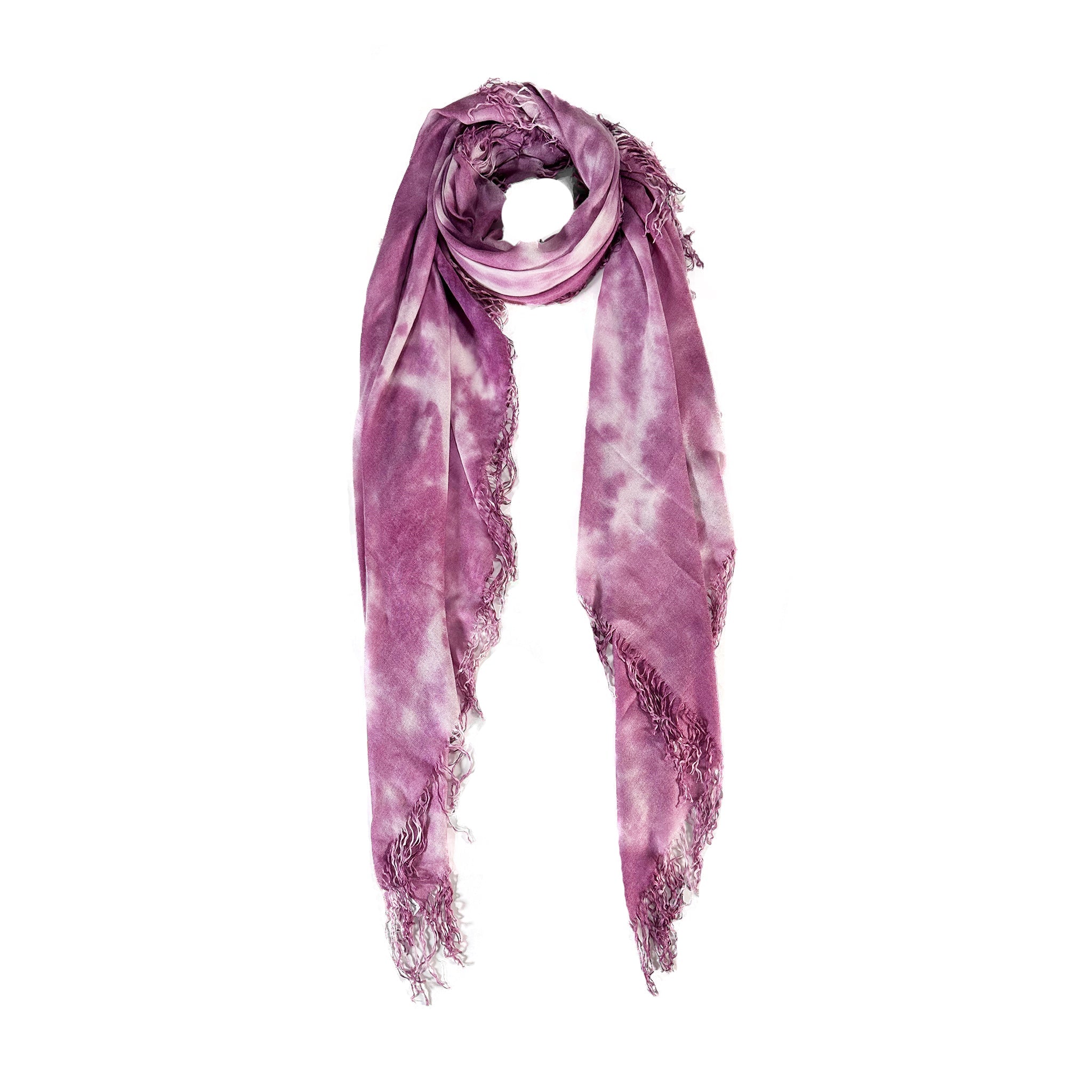 Cashmere Blend Cloud Tie Dye Scarf — Blue Pacific — view 11