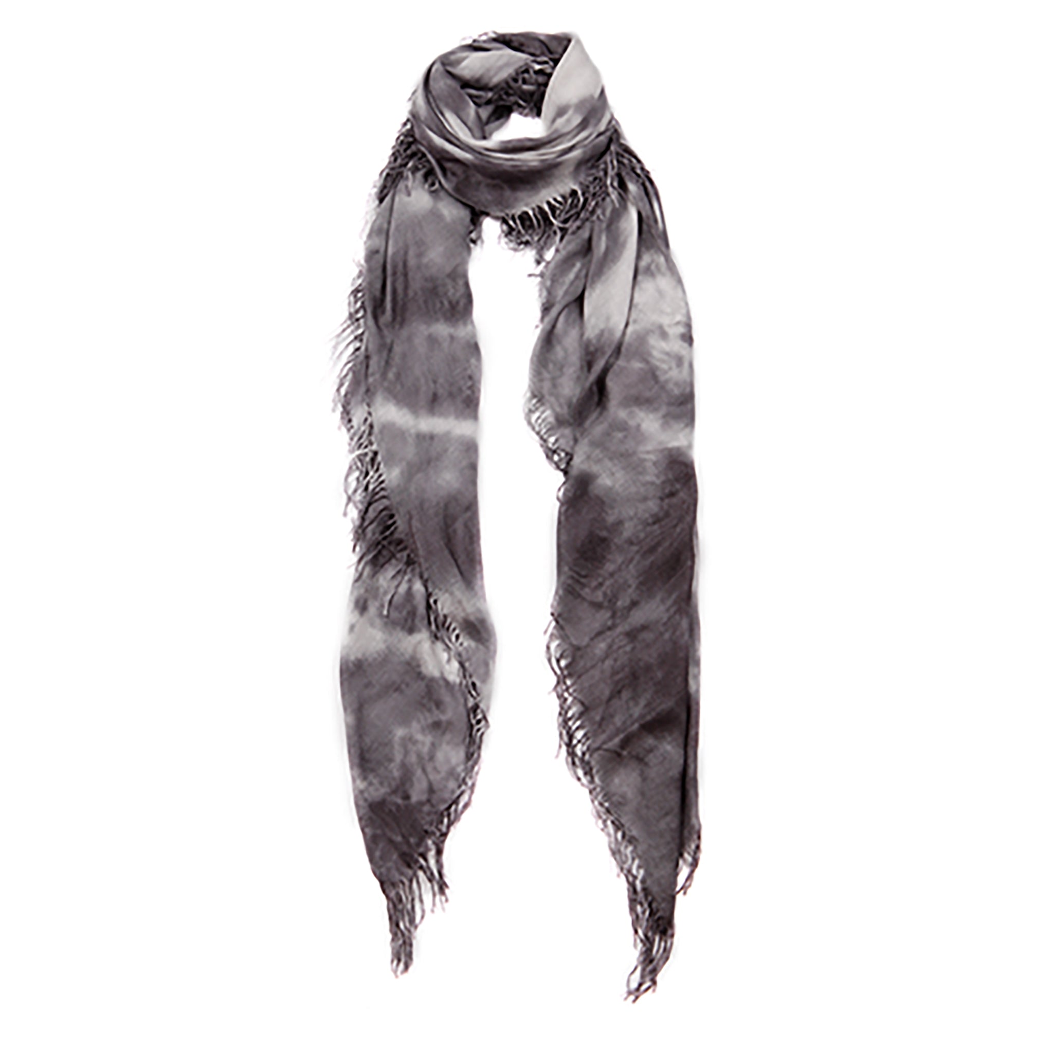 Cashmere Blend Cloud Tie Dye Scarf — Blue Pacific — view 15