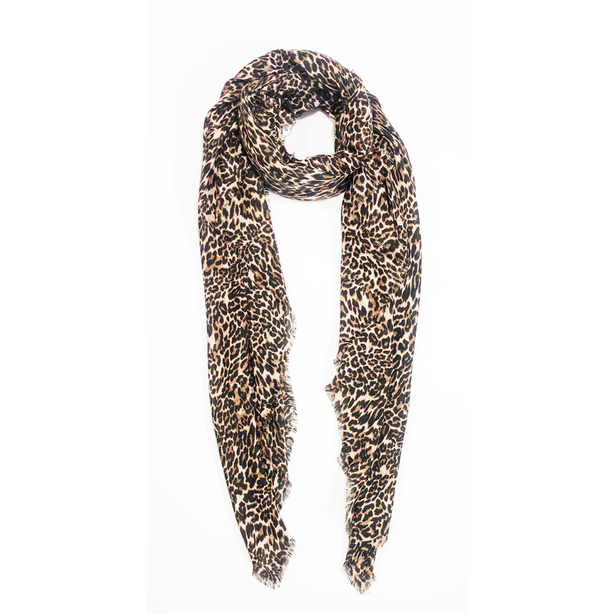 Cashmere Blend Leopard Scarf