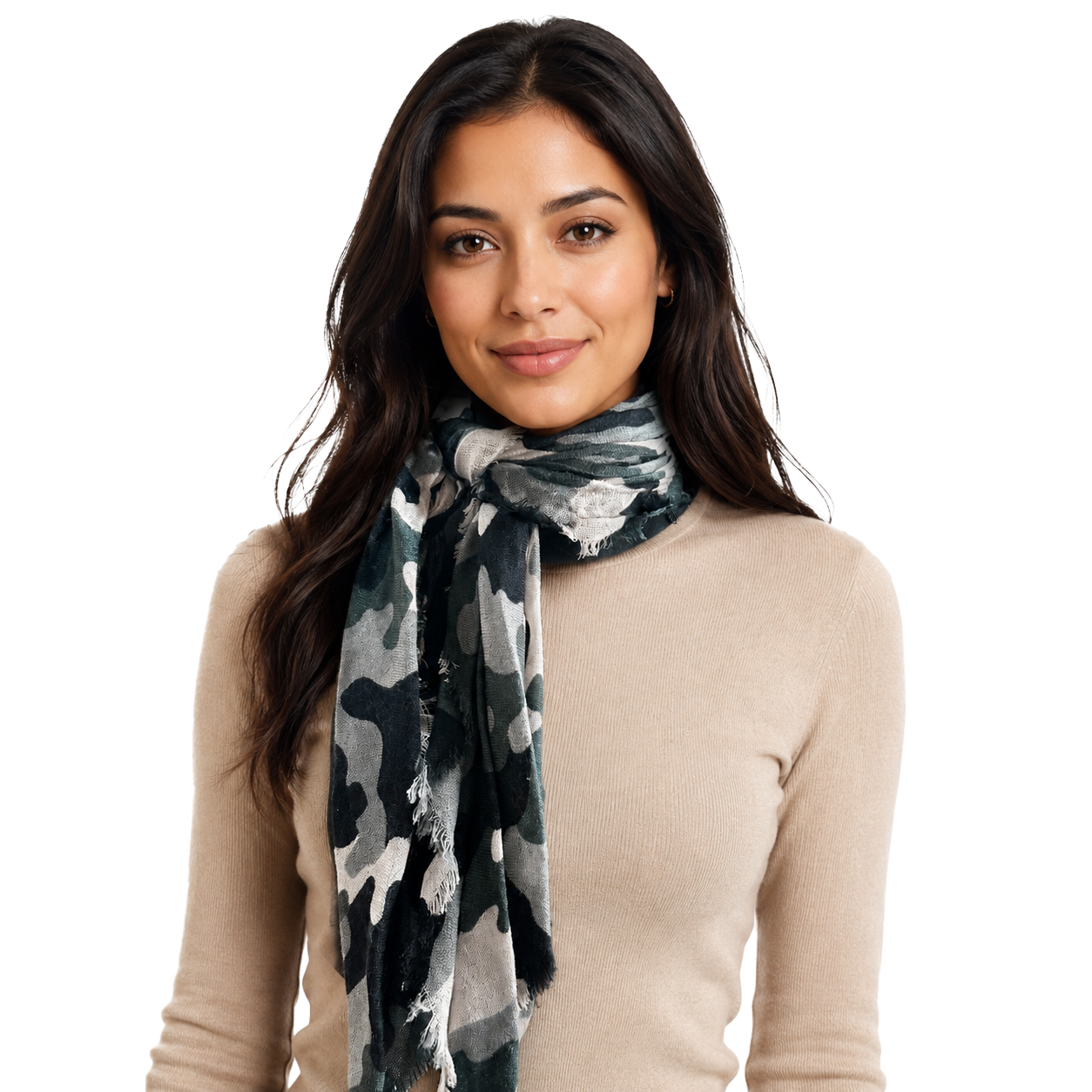 Cashmere Blend Camo Neckerchief - Default Title