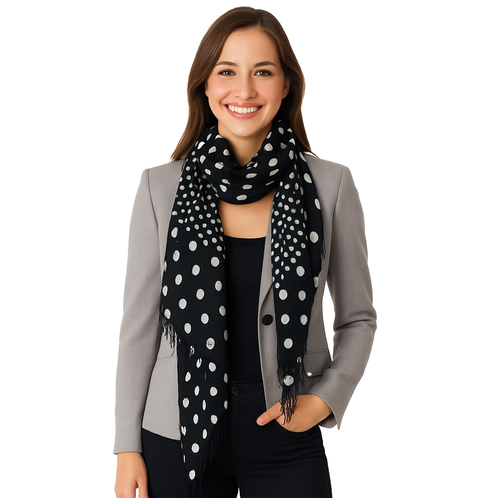 Cashmere Blend Polka-dots Scarf