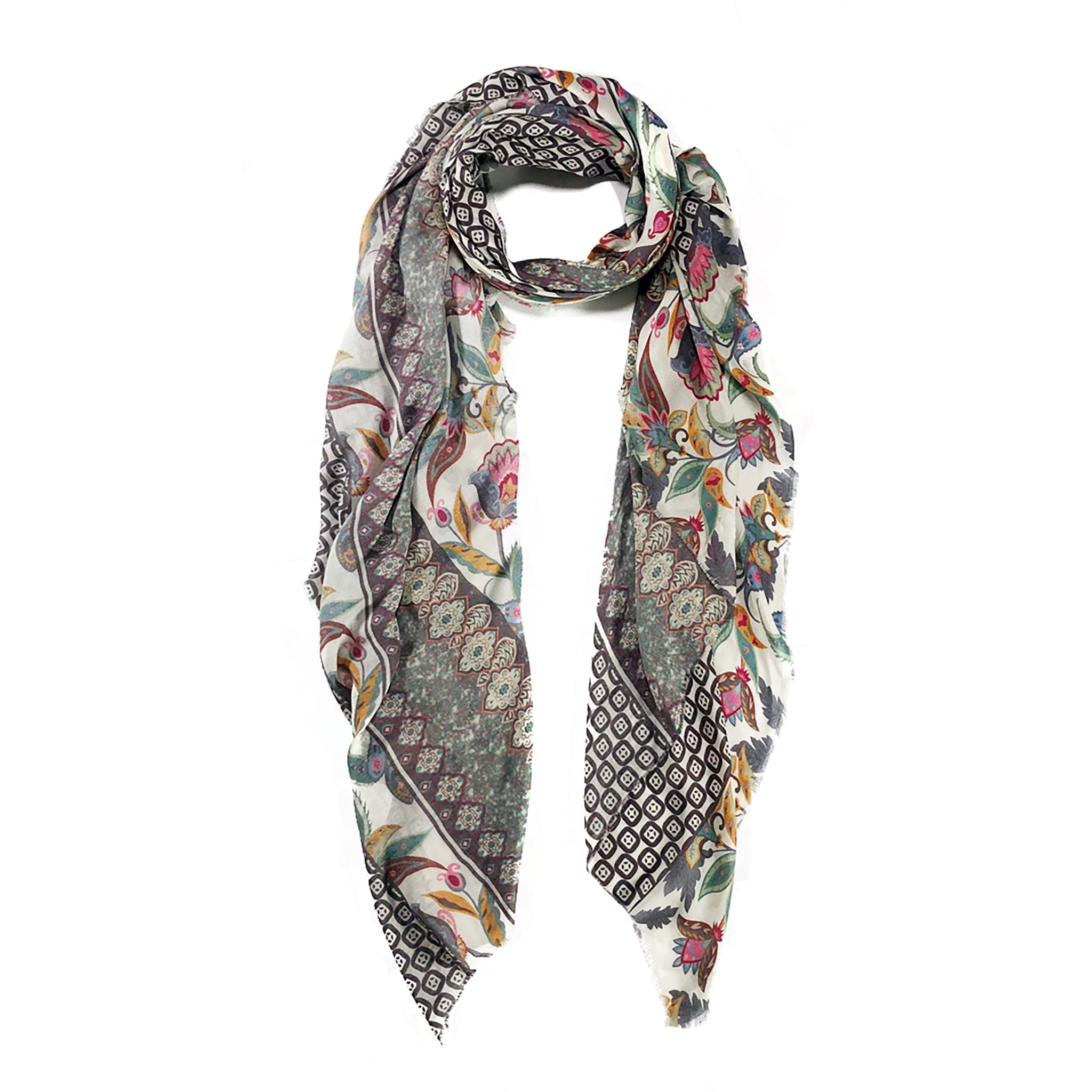 Tulip Paisley Scarf — Blue Pacific — view 2