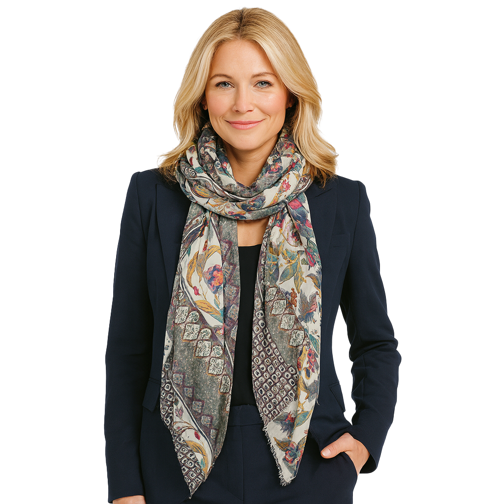 Tulip Paisley Scarf — Blue Pacific