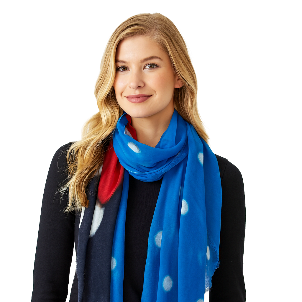 VW Kitties Scarf — Blue Pacific