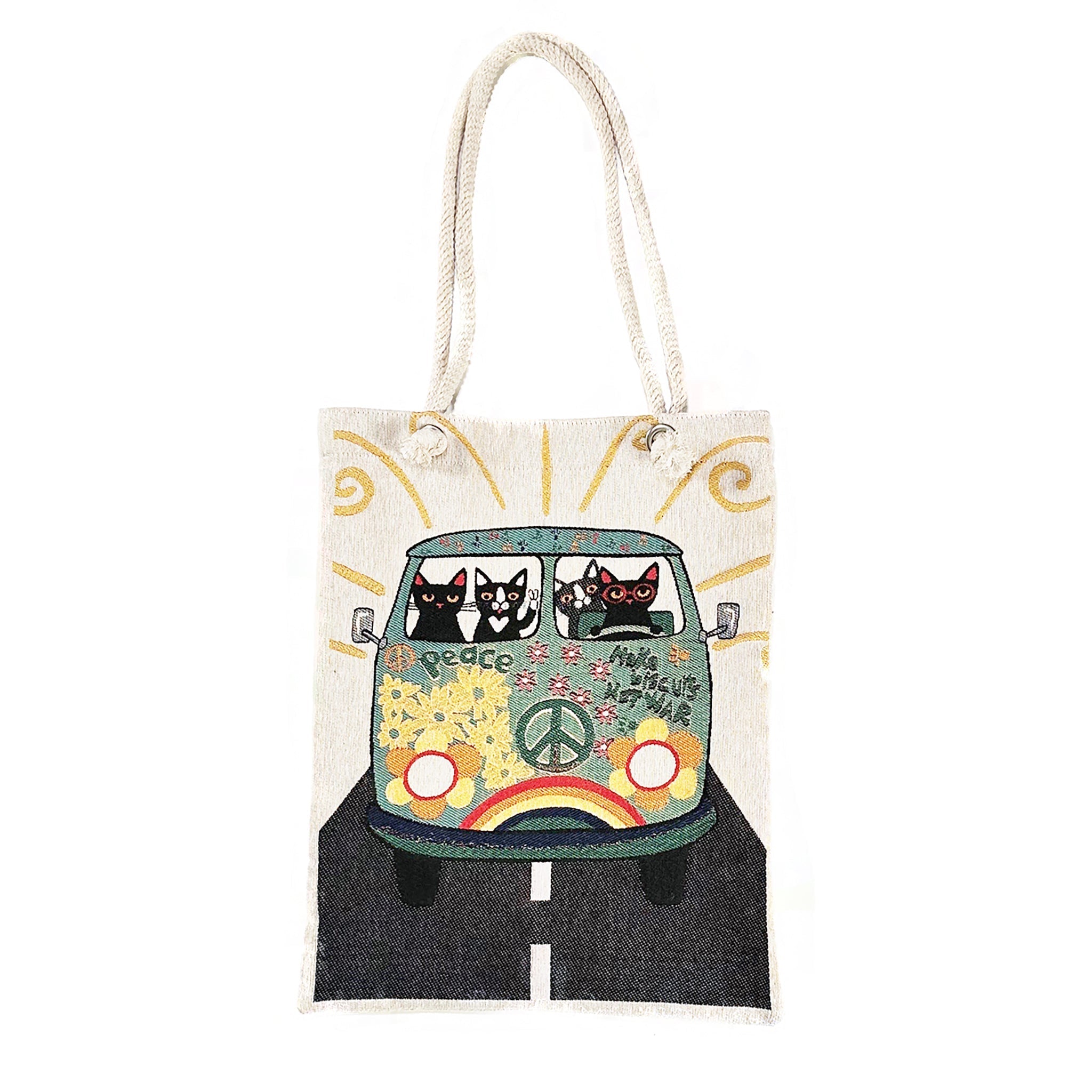 VW Peace Cats Tote Bag