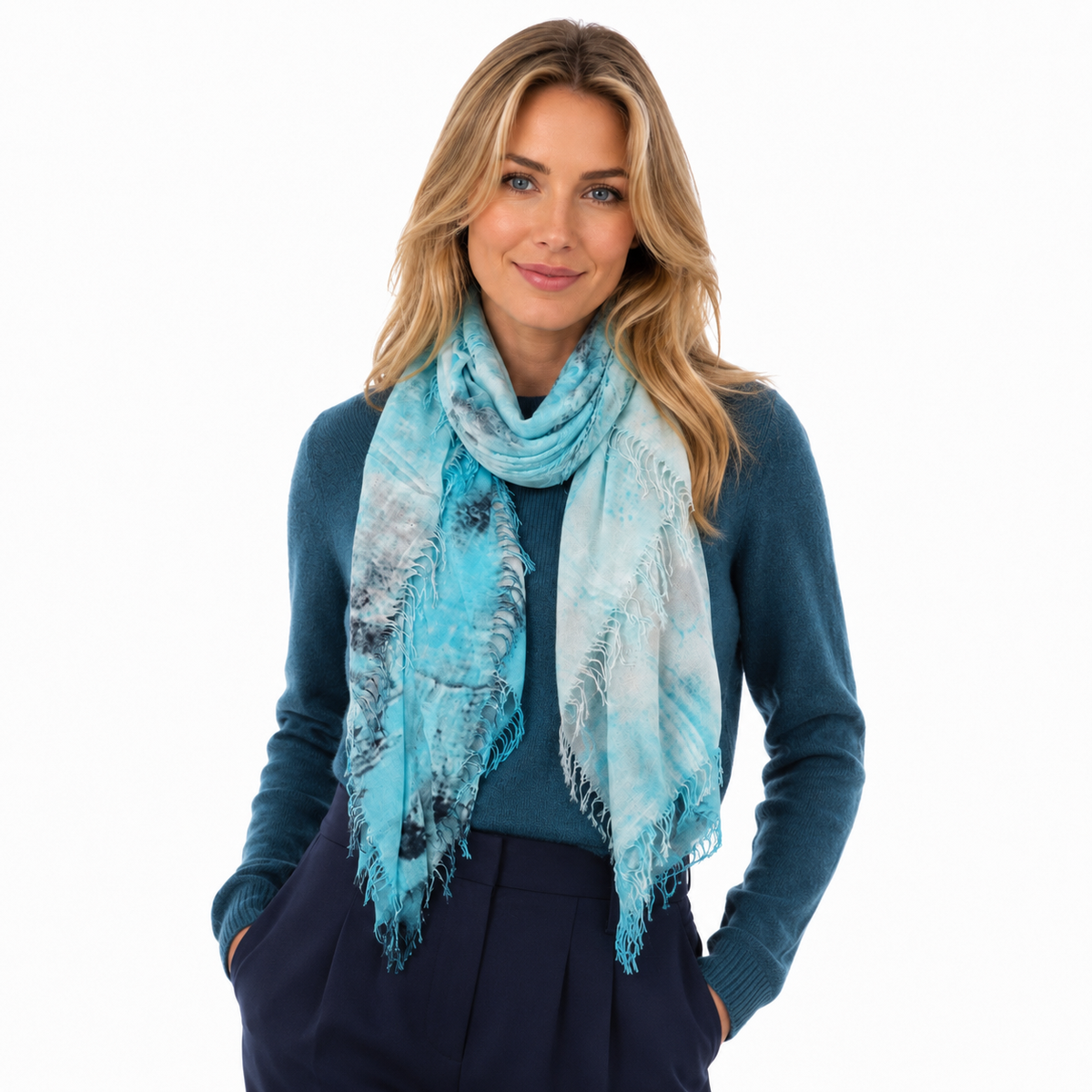 Cashmere Blend Cloud Tie Dye Scarf