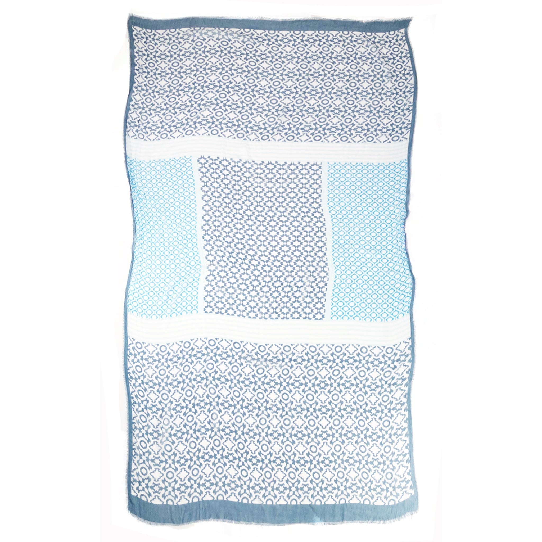 Aqua/Teal Geometric Scarf