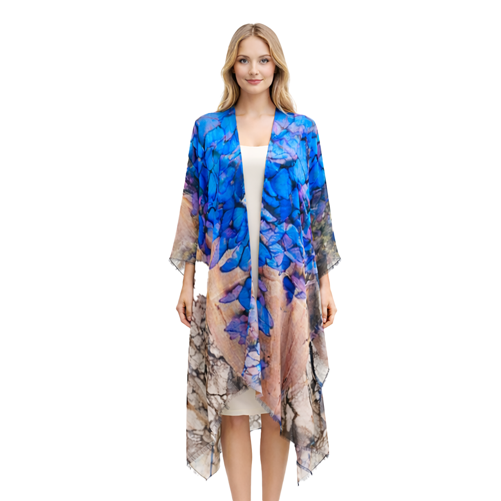 Butterflies Kimono – Cobalt