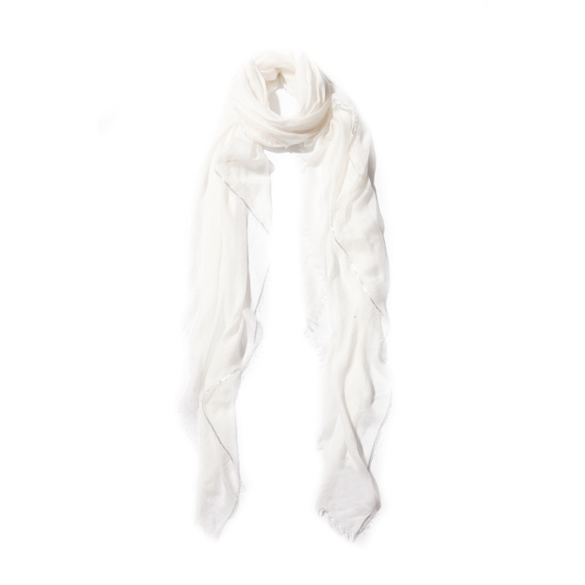 Cashmere Blend Scarves with Specialty Metallic Threading