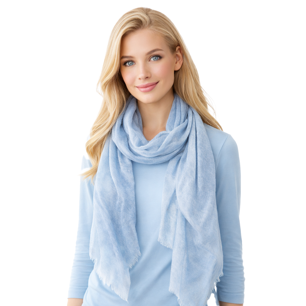 Cashmere Lush Bliss Solid Scarves — Blue Pacific — view 3