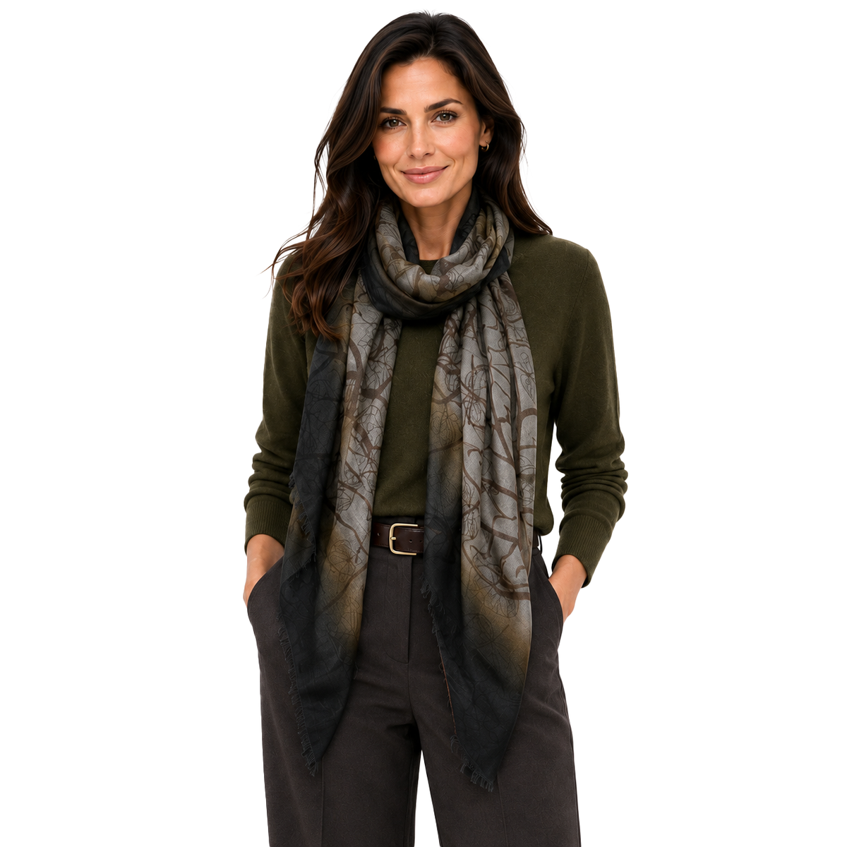 Cashmere Blend Scarves with Specialty Metallic Threading