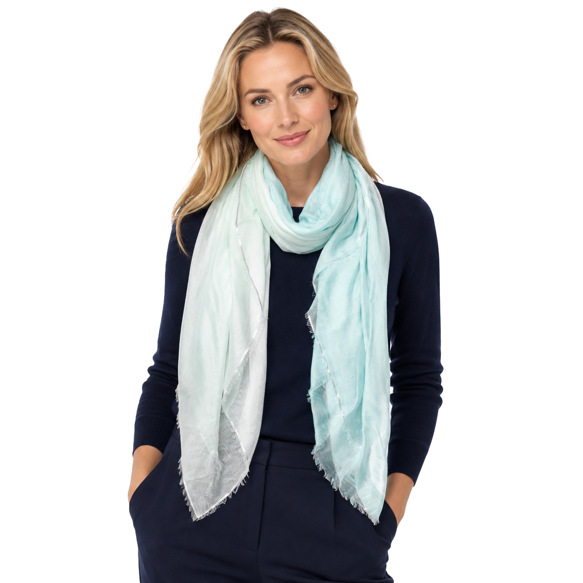 Cashmere Blend Scarves with Specialty Metallic Threading