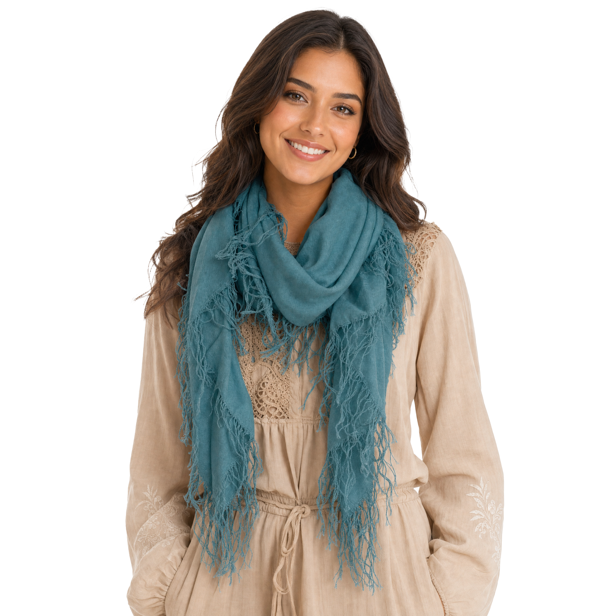 Cashmere Blend solid Half Scarf - Dragonfly