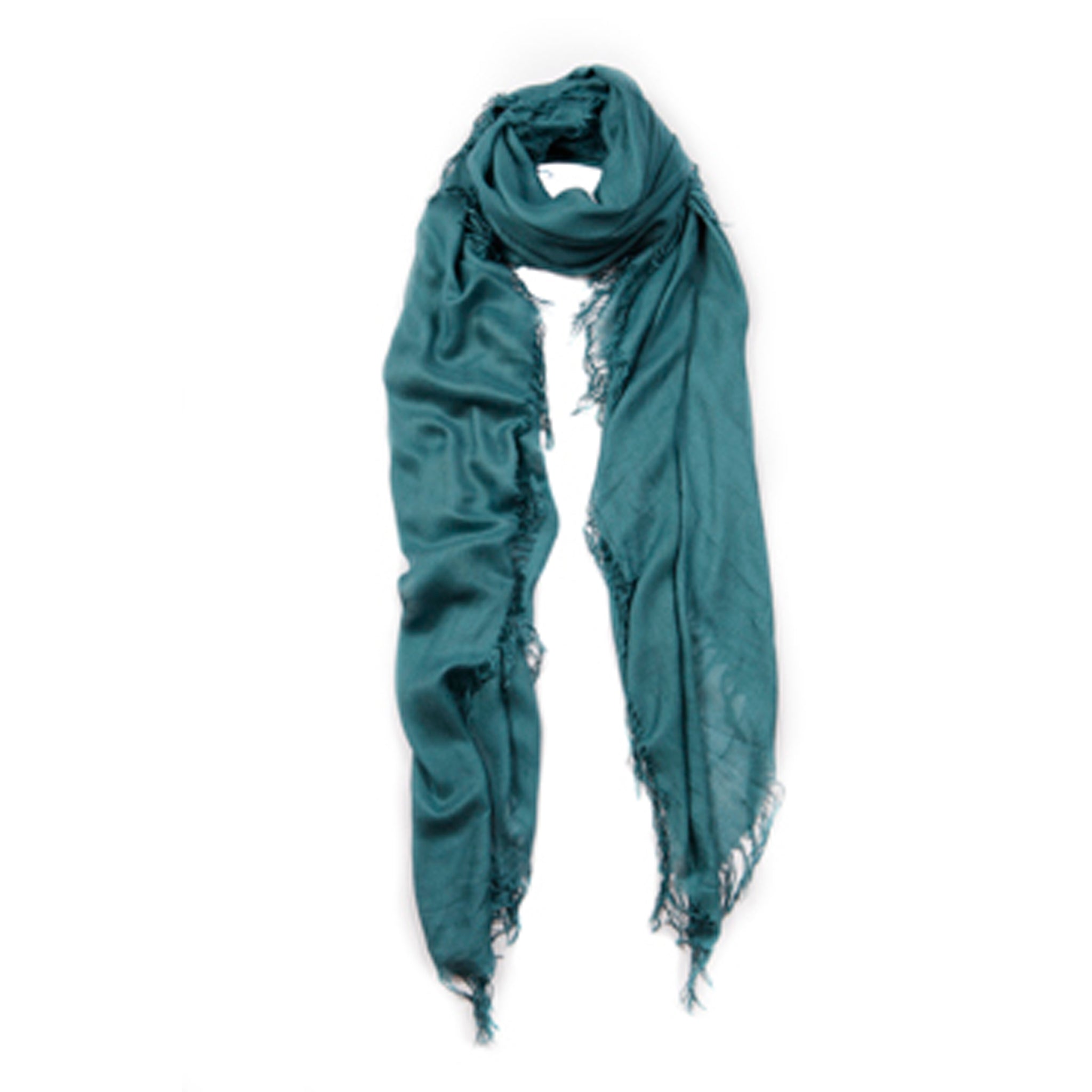 Cashmere Blend Solid Scarf — Blue Pacific — view 16