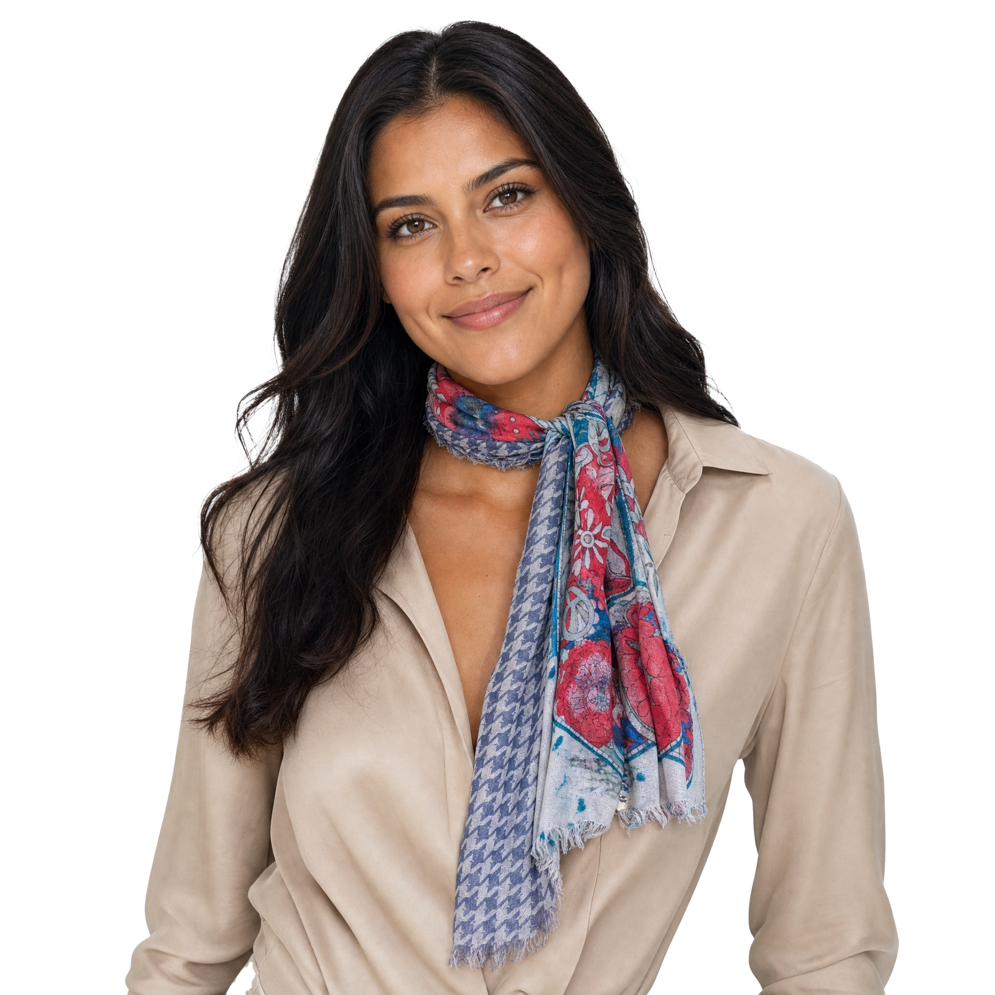 Houndstooth Neckerchief - Silver