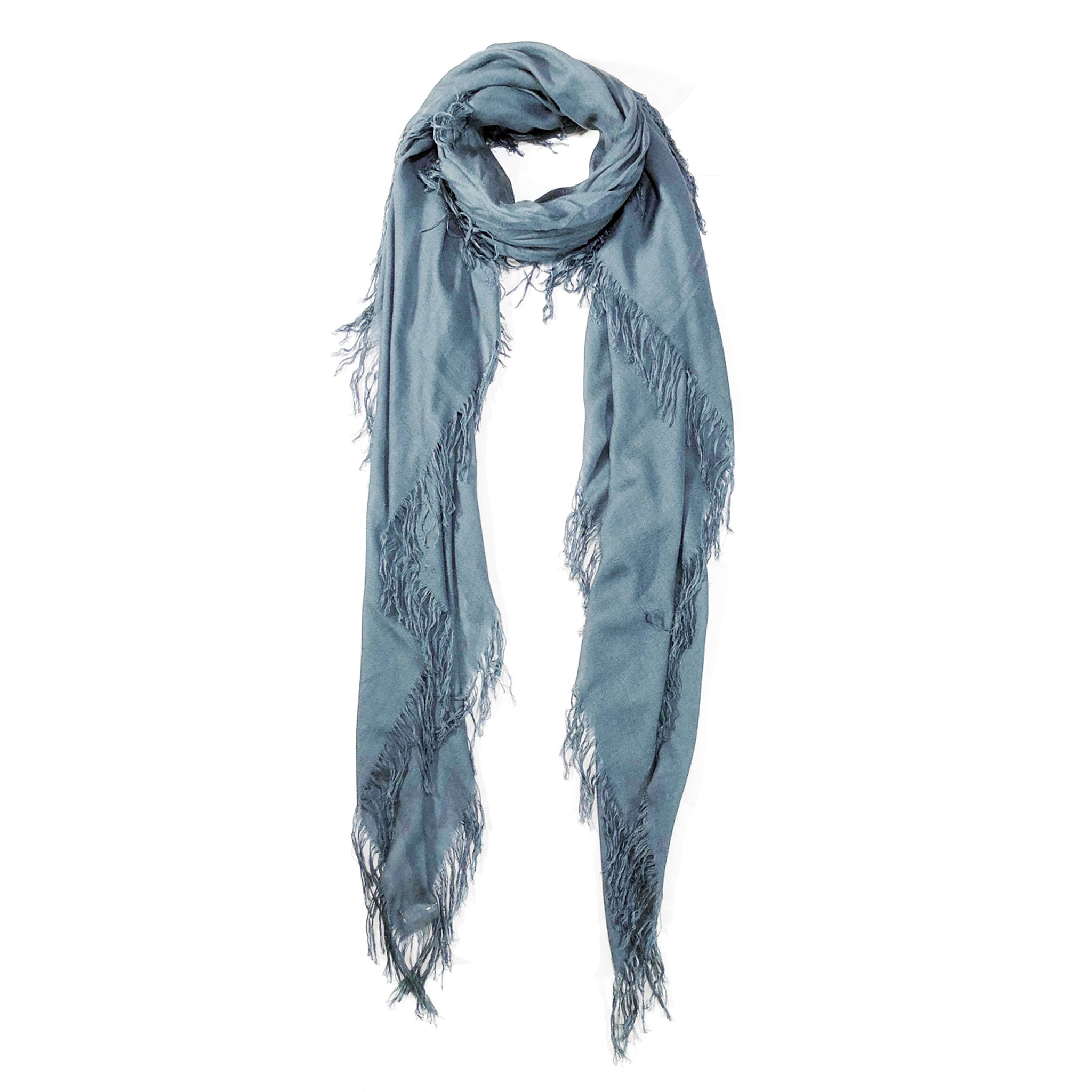 Cashmere Blend Solid Scarf — Blue Pacific — view 19