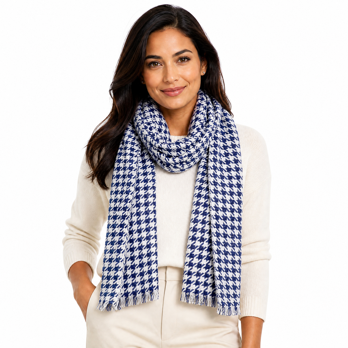 Cashmere Houndstooth Scarf