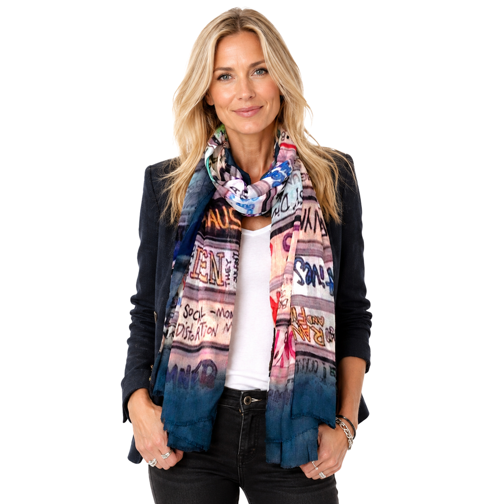 Mix Tape Scarf | Premium Luxury Scarves – Blue Pacific