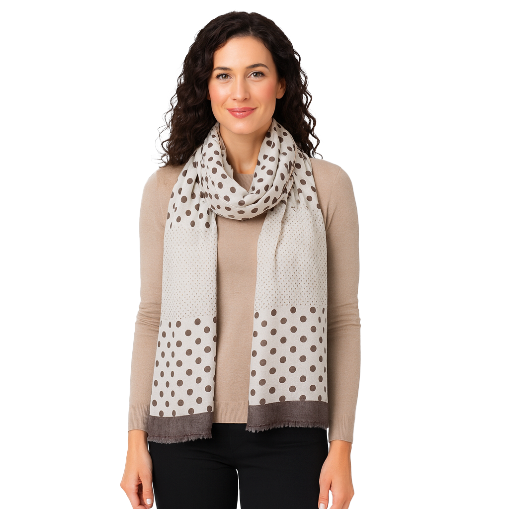 Grey Polka Dot Scarf