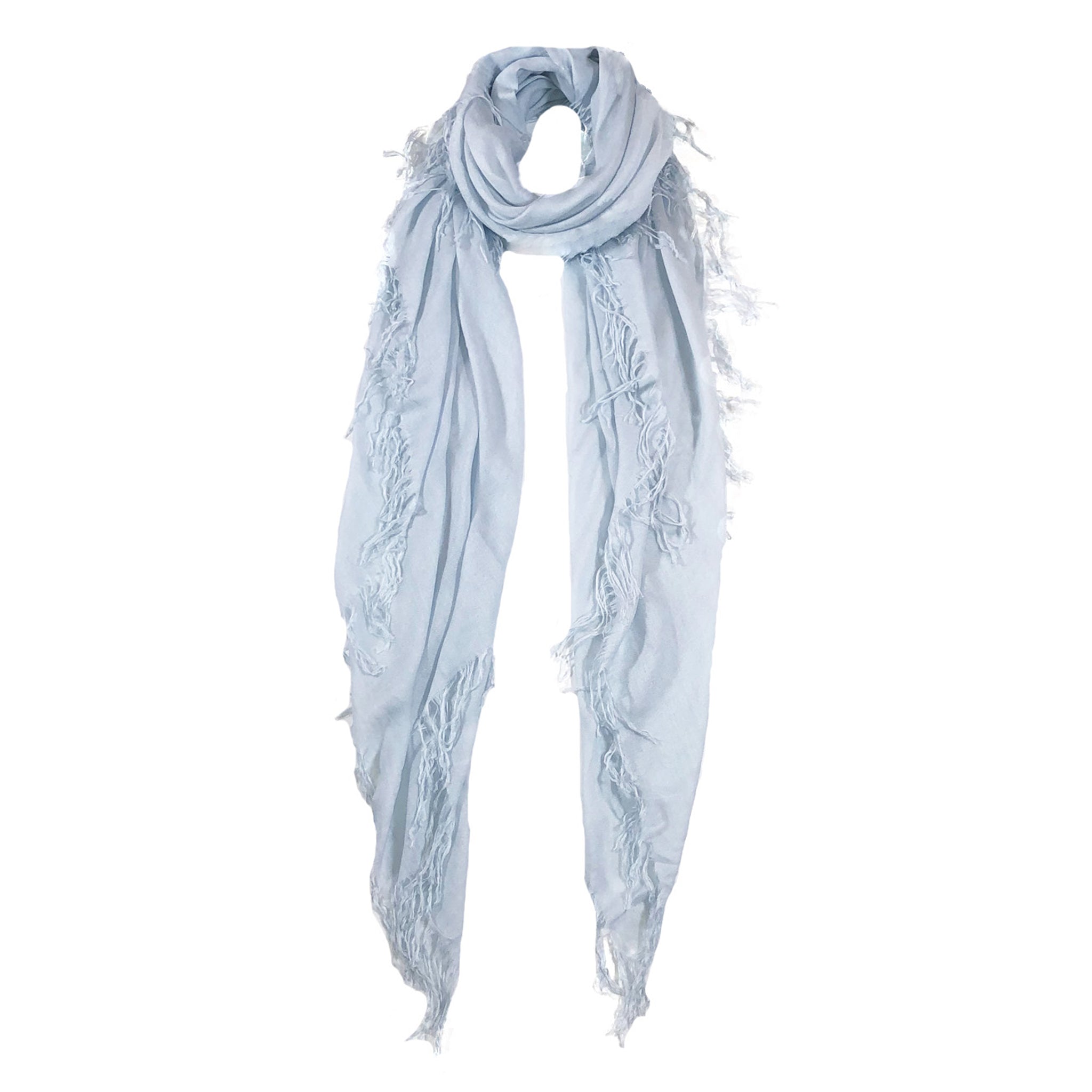Cashmere Blend Solid Scarf — Blue Pacific — view 6