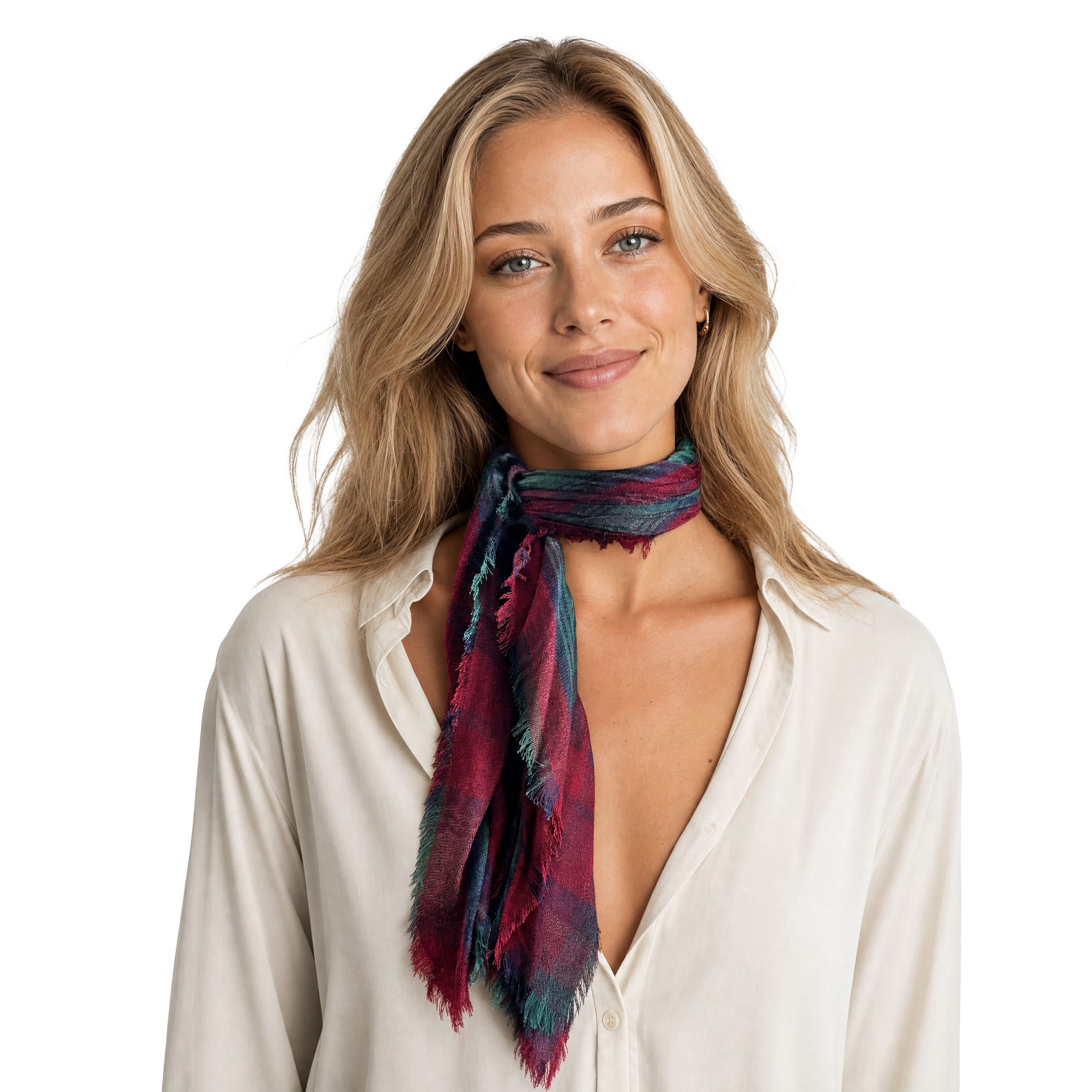 Scottish Plaid Neckerchief - Burgundy