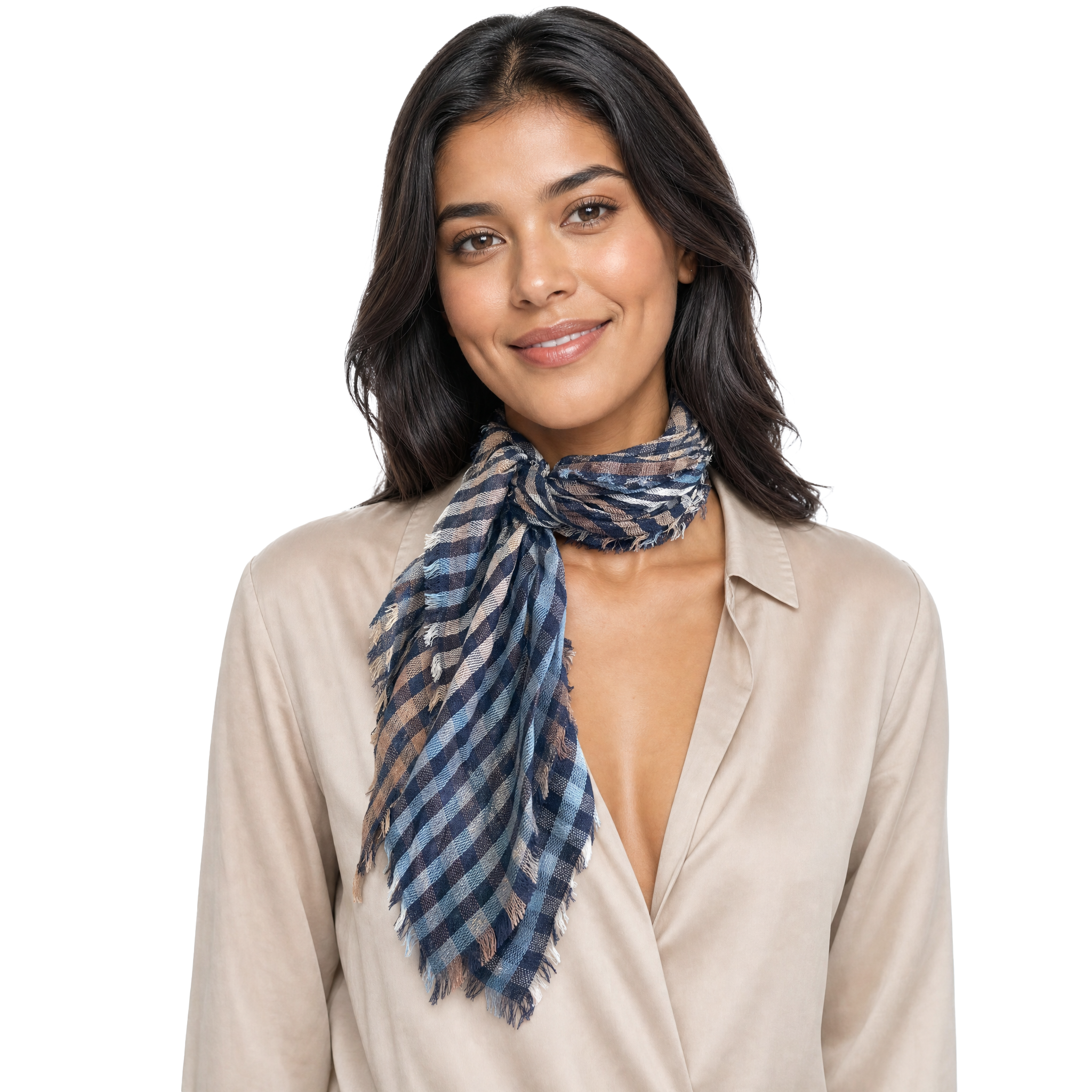 Scottish Plaid Neckerchief - Denim
