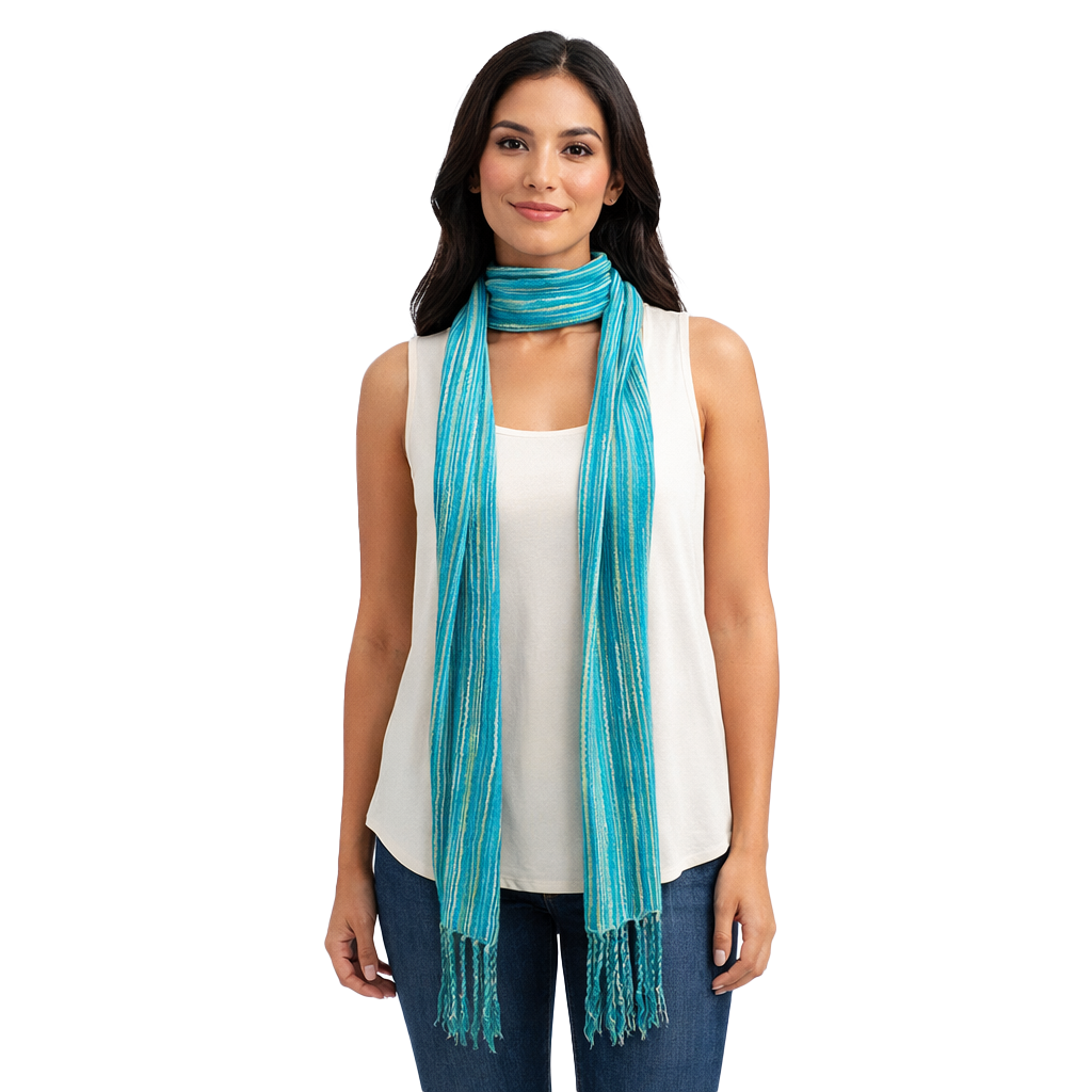 Striped Cotton Skinny Scarf