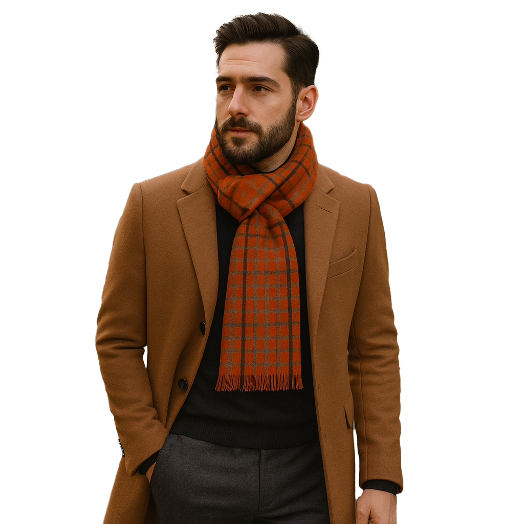 Heritage Plaid Scarf — Blue Pacific — view 3