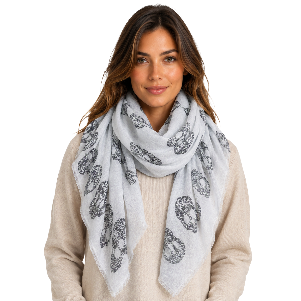 Cashmere Blend frida Half Scarf - Harbor Mist