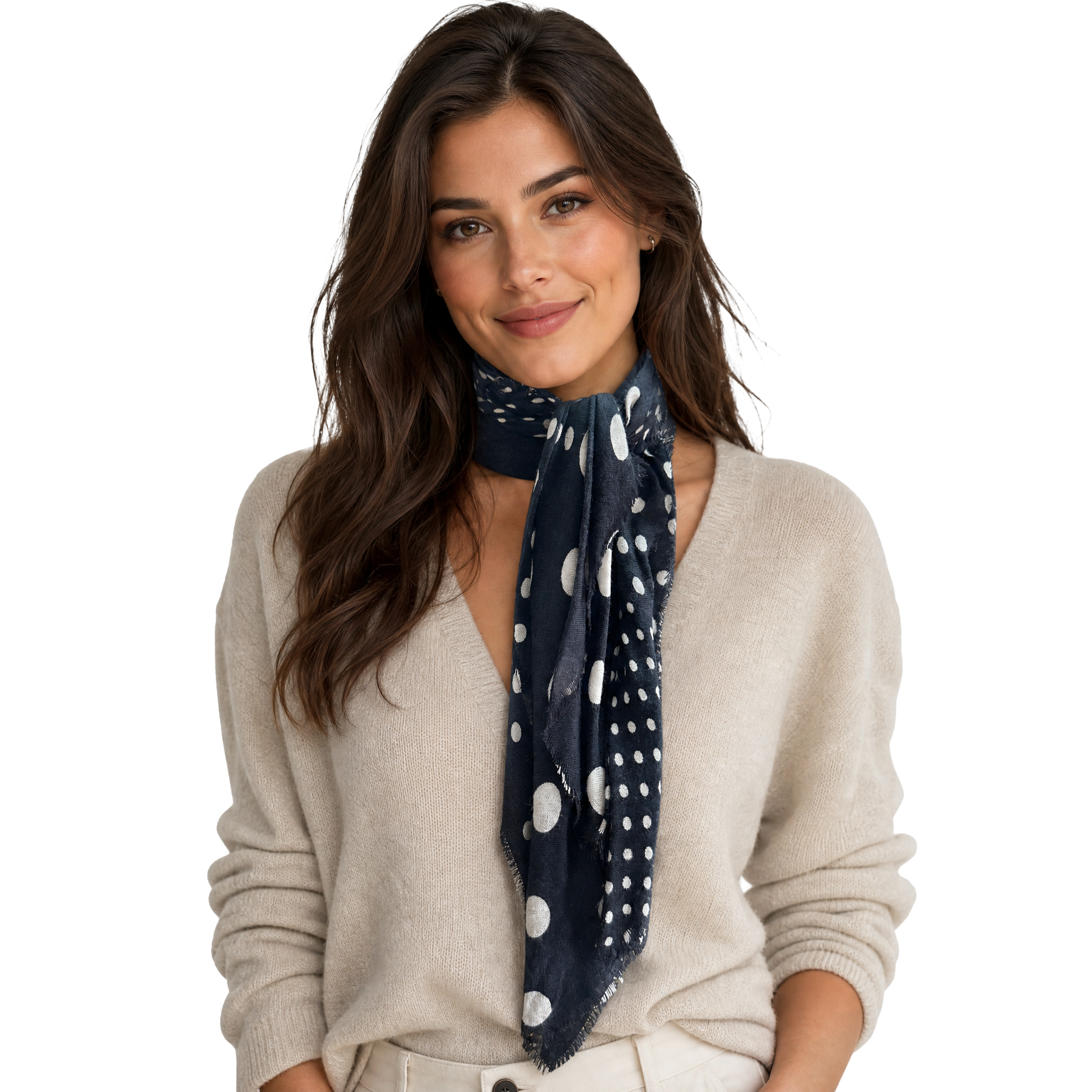 Cashmere Blend Polka Dots Neckerchief