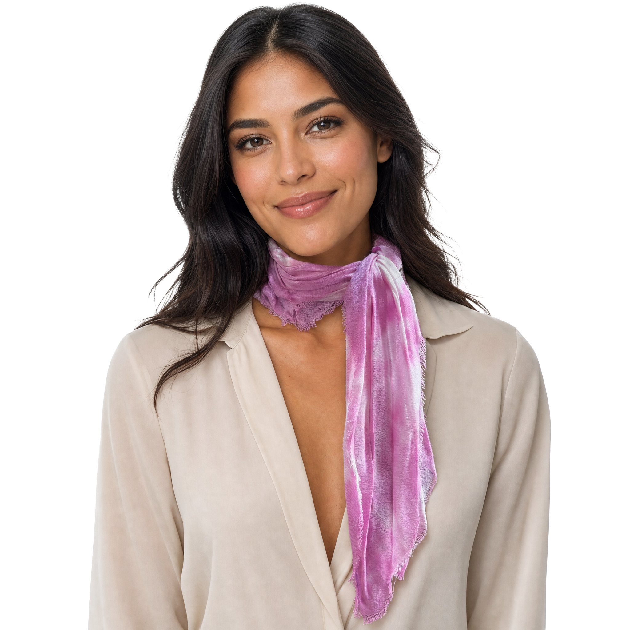 Cashmere Blend Tie Dye Neckerchief - Mulberry