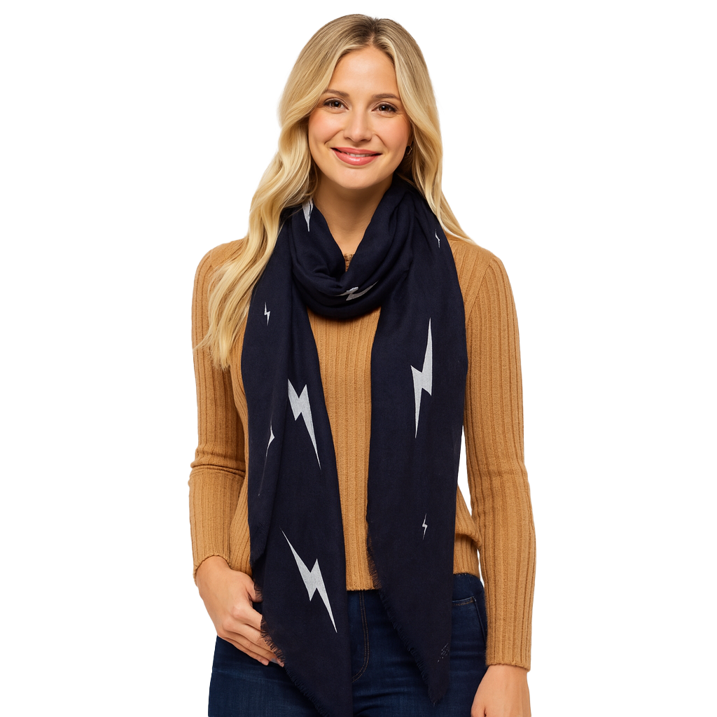 Cashmere Blend Lightning Bolts Scarf