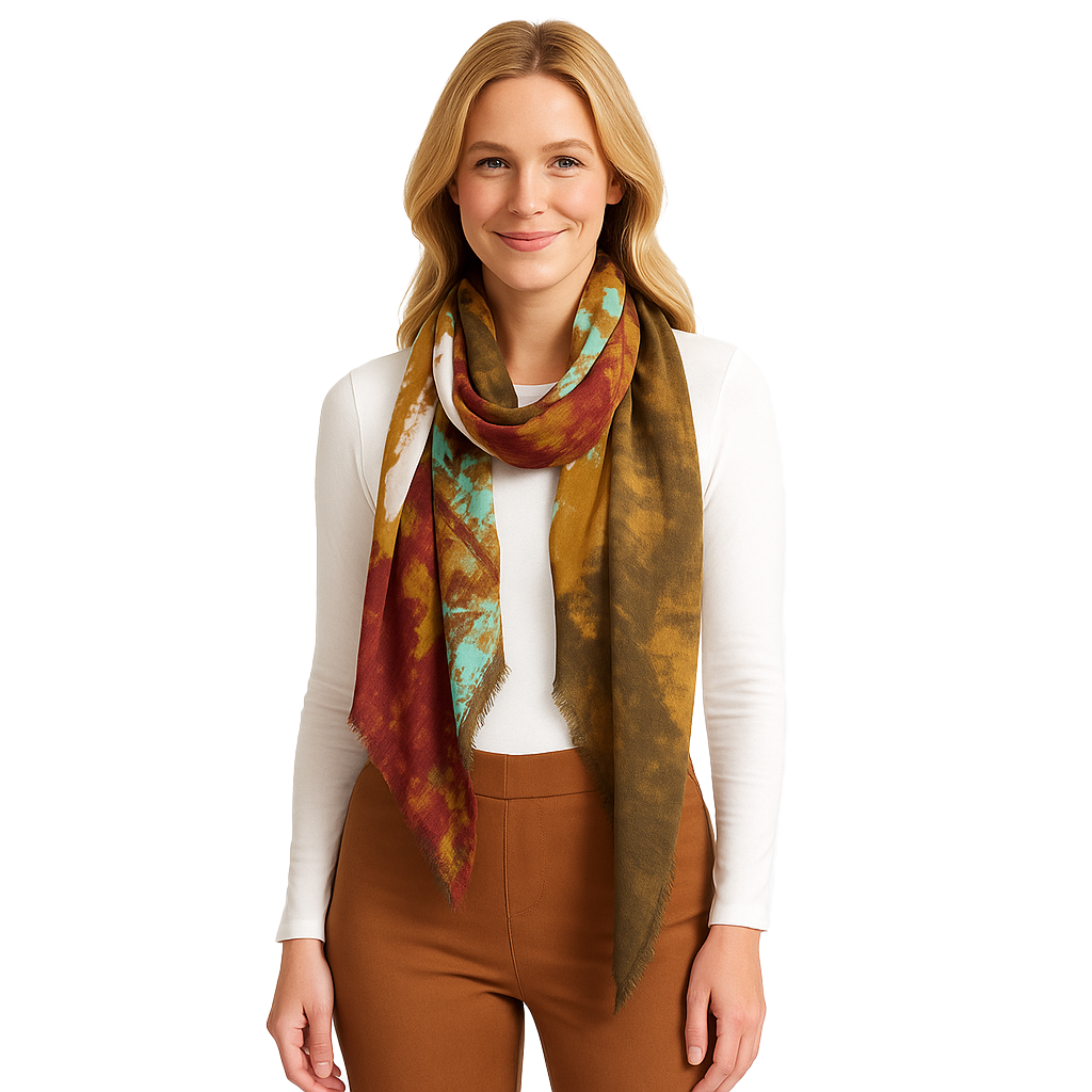Cashmere Blend Watercolor Scarf