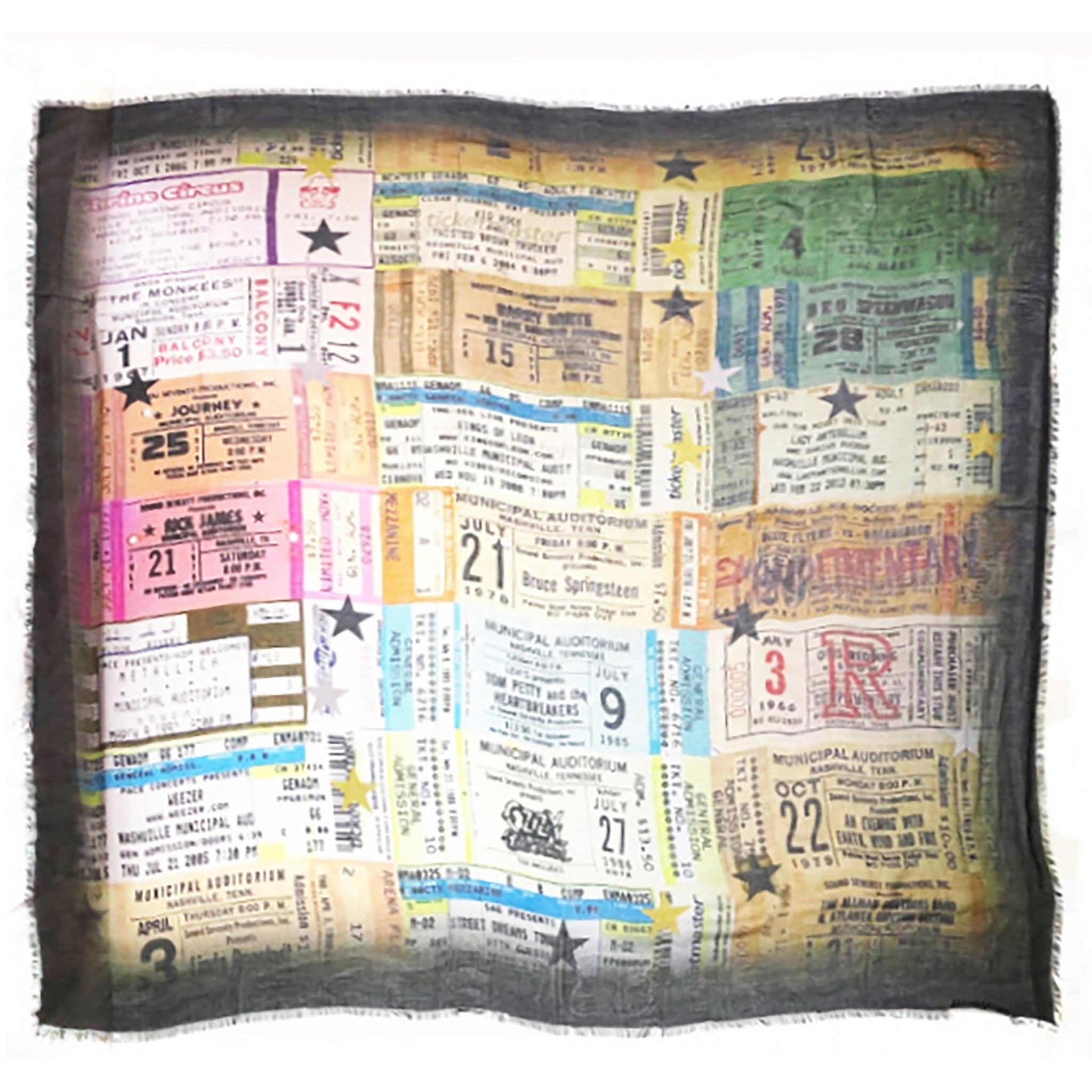 Vintage Tickets Scarf — Blue Pacific — view 8